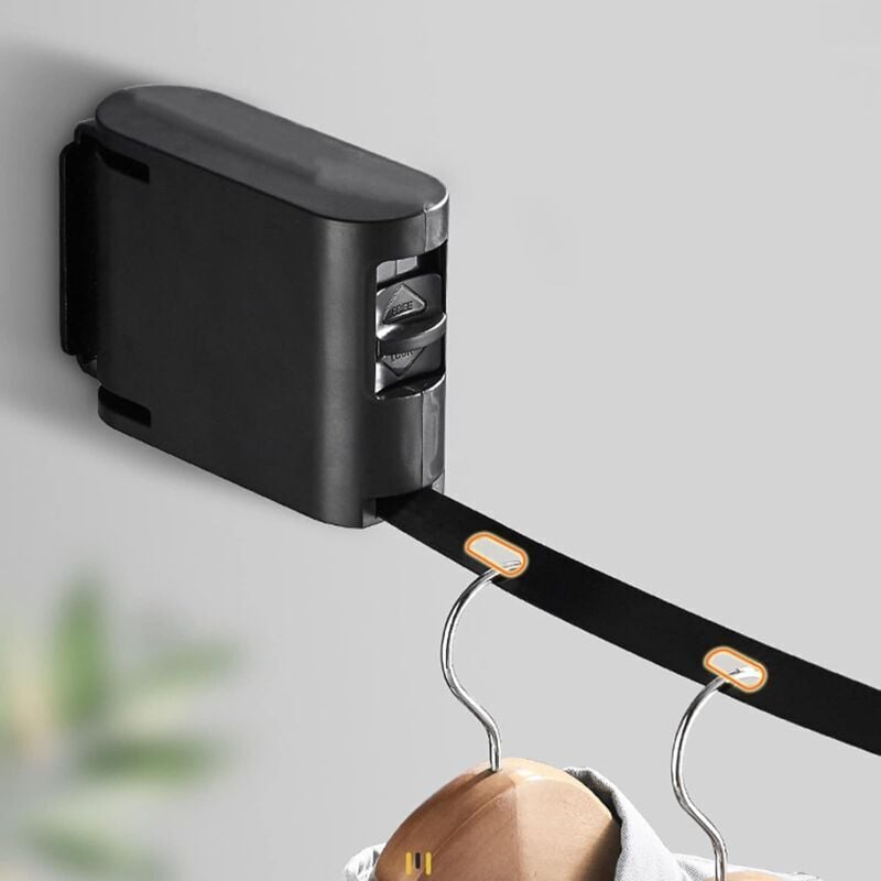 Teleskop-Kleiderständer, verstellbarer Teleskop-Kleiderbügel, wandmontierter Wäscheständer, unsichtbarer Kleiderbügel für Balkon, Badezimmer, drinnen