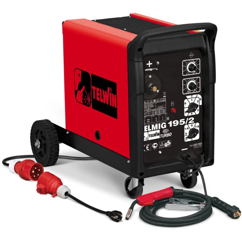 Trade Shop - telwin elektronisches drahtschweissgerät flux mig-mag 400V telmig 195/2 turbo 821069 -
