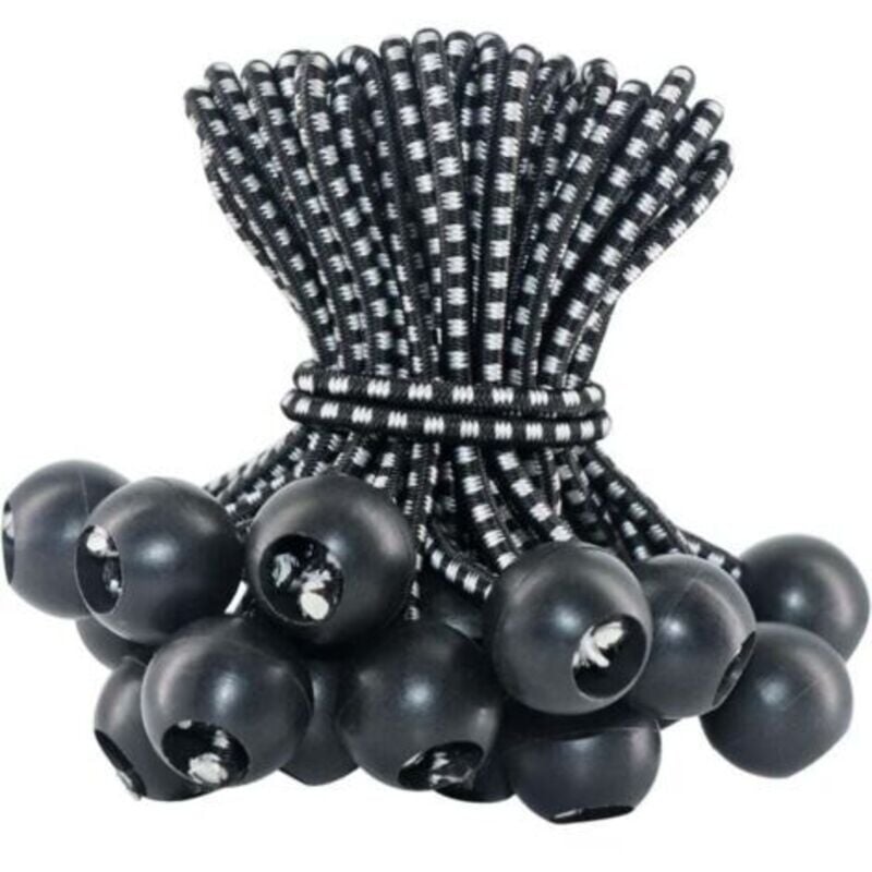 50 Stück Spanngurte, 10 cm Planenspanngurte, Spanngurte, elastische Spanngurte, Gummispanngurte mit Kugeln für Pavillon, Plane, Zelt, Vorhänge,