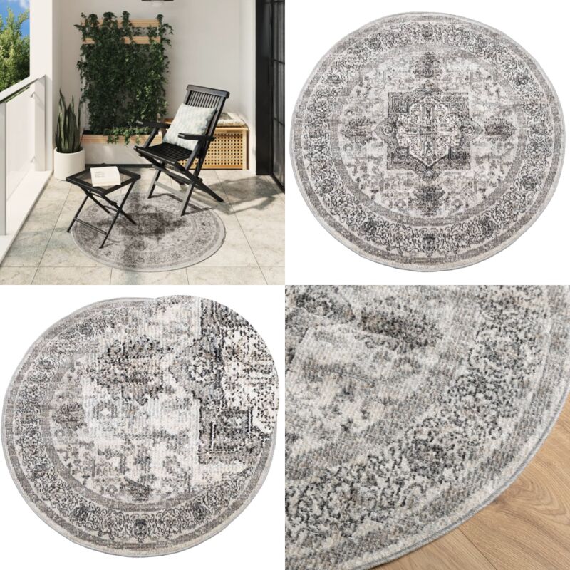 Teppich arbizu Indoor und Outdoor Vintage-Design ø 120 cm - Runder Teppich - Vintage Teppich - Outdoor Teppich - Indoor Teppich - Polypropylen