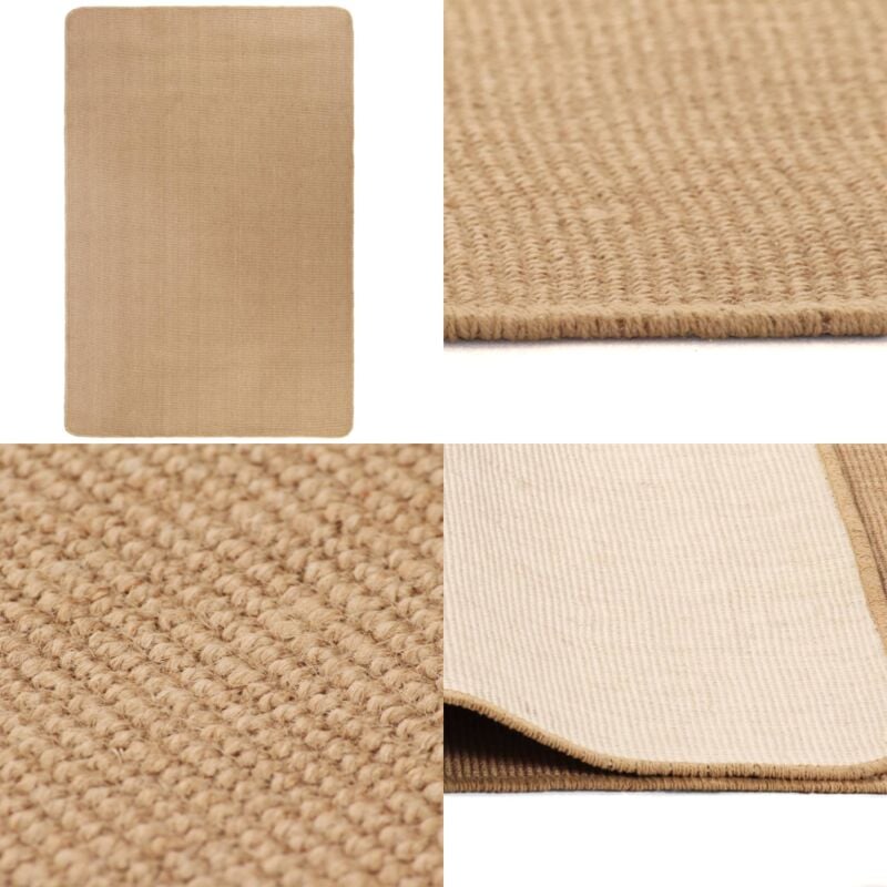 Teppich Jute mit Latex-Rückseite 180x250 cm - Webteppich - Jute Teppich - Naturfaser Teppich - Rutschfester Teppich - Antistatischer Teppich - Home &