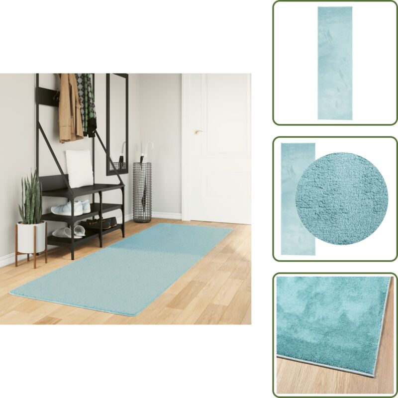 Teppich oviedo Kurzflor Grün 80x250 cm - Kuscheldecke - Kurzflorteppich - Wohnteppich - Grüner Teppich - Teppich Grün