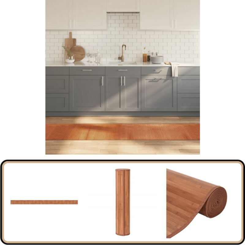 Vidaxl - Teppich Rechteckig Braun 60x1000 cm Bambus - Bambus Teppich - Naturfaser Teppich - Wohnraum Teppich - Flur Teppich - Lange Teppiche