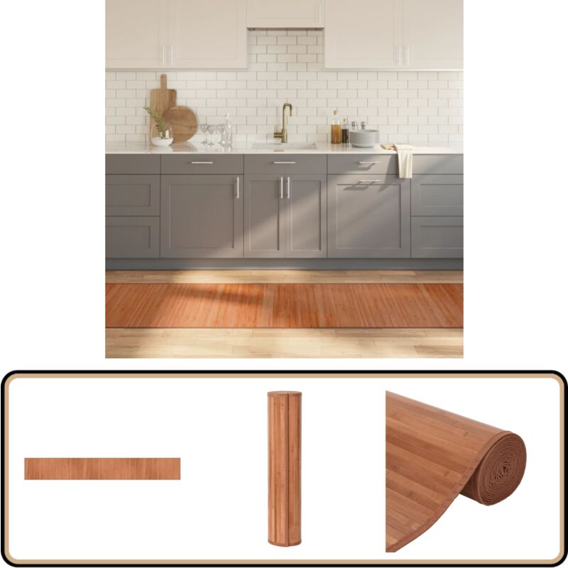 Vidaxl - Teppich Rechteckig Braun 70x500 cm Bambus - Bambus Teppich - Naturfaser Teppich - Wohnraum Teppich - Flur Teppich - Rutschfeste Oberfläche