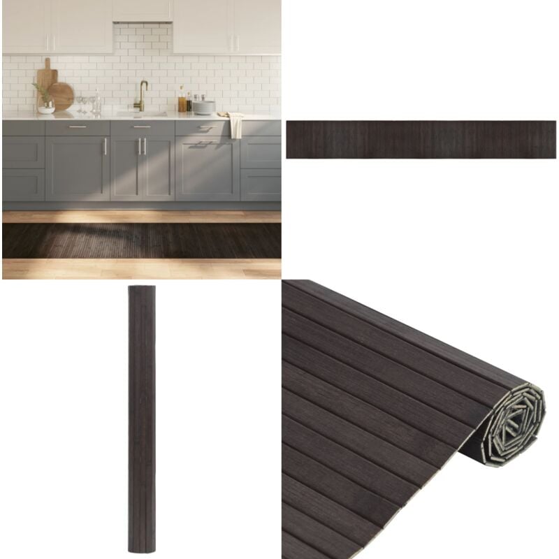 Vidaxl - Teppich Rechteckig Dunkelbraun 70x500 cm Bambus - Bambus Teppich - Naturfaser Teppich - Wohnraum Teppich - Flur Teppich - Rutschfester