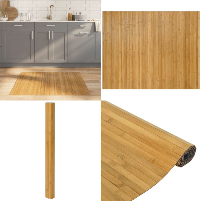 Vidaxl - Teppich Rechteckig Natur 80x100 cm Bambus - Bambus Teppich - Naturfaser Teppich - Wohnraum Teppich - Rutschfest Teppich - Rechteckiger