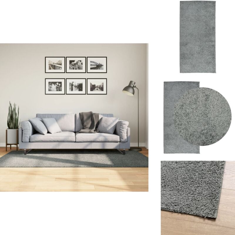Teppich Shaggy Hochflor Modern Grün 100x200 cm - Shaggy Teppich - Grüner Teppich - Flur Teppich - Wohnzimmer Teppich - Schlafzimmerschaggy