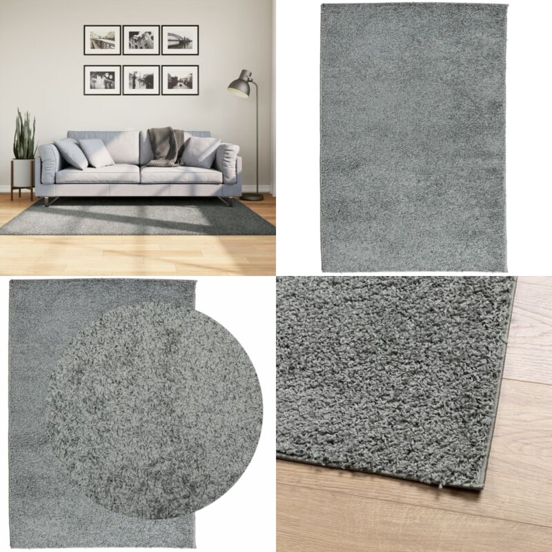 Teppich Shaggy Hochflor Modern Grün 120x170 cm - Shaggy Teppich - Grüner Teppich - Flur Teppich - Wohnzimmer Teppich - Hochflor Teppich - Home &