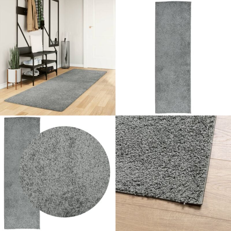 Teppich Shaggy Hochflor Modern Grün 80x250 cm - Shaggy Teppich - Grüner Teppich - Flur Teppich - Wohnzimmer Teppich - Hochflor Teppich - Home & Living
