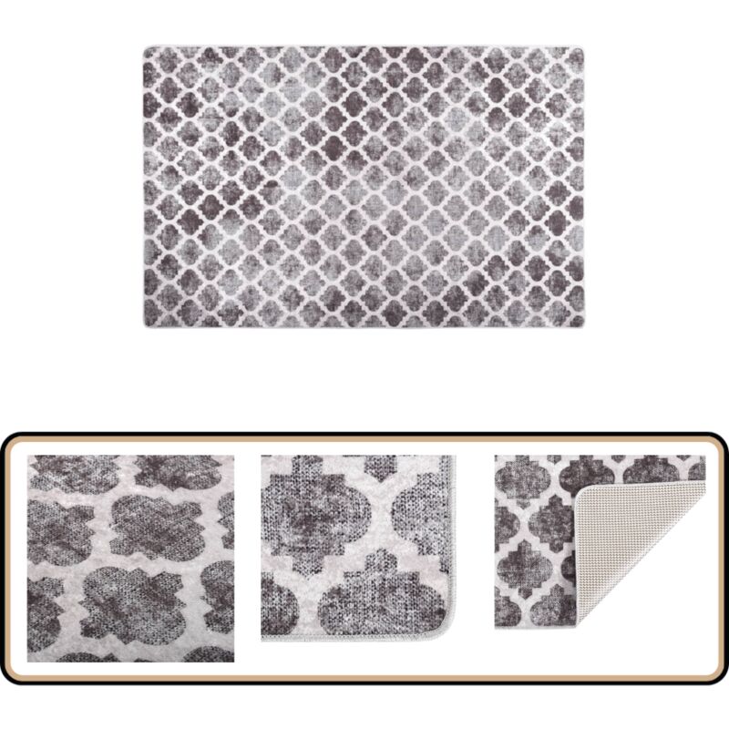 Teppich Waschbar 160x230 cm Mehrfarbig Rutschfest - Samt Teppich - Wohnzimmer Teppich - Flur Teppich - Schlafzimmer Teppich - Multifarbiger Teppich