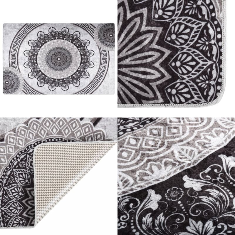 Teppich Waschbar 80x150 cm Mehrfarbig Rutschfest - Samt Teppich - Wohnzimmer Teppich - Flur Teppich - Multicolor Teppich - Digitaldruck Teppich