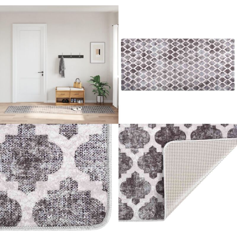 Teppich Waschbar 80x300 cm Mehrfarbig Rutschfest - Samt Teppich - Wohnzimmer Teppich - Flur Teppich - Treppenläufer - Multifarben Teppich - Home &