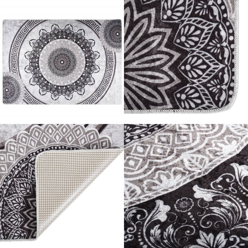 Teppich Waschbar Mehrfarbig 120x180 cm Rutschfest - Samt Teppich - Wohnzimmer Teppich - Flur Teppich - Schlafzimmer Teppich - Multifarben Teppich