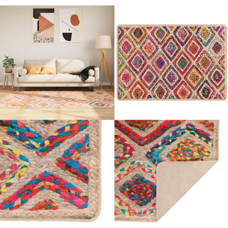 Teppich Waschbar Mehrfarbig 120x180 cm Rutschfest - Samt Teppich - Wohnzimmerteppich - Flur Teppich - Multifarben Teppich - Digital Bedruckt - Home &