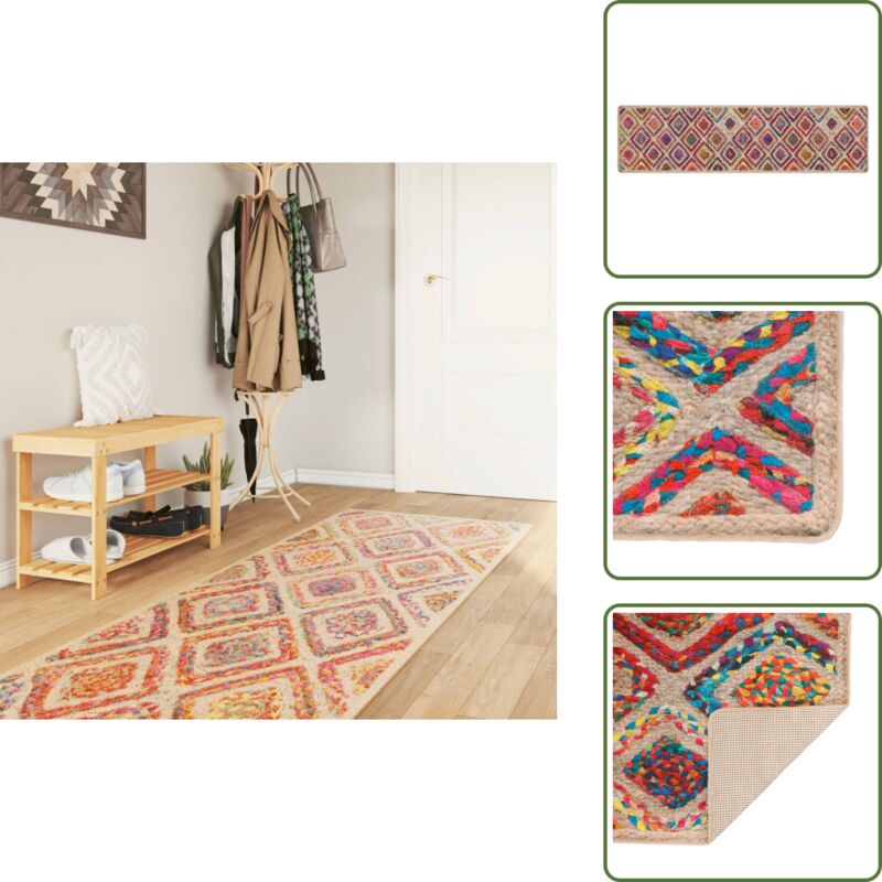 Vidaxl - Teppich Waschbar Mehrfarbig 80x300 cm Rutschfest - Samt Teppich - Wohnzimmerteppich - Flur Teppich - Multifarben Teppich - Digital Bedruckt