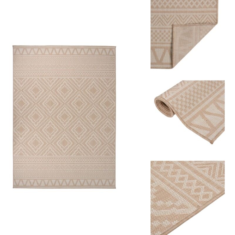 Vidaxl - Outdoor-Teppich Flachgewebe 200x280 cm Braun Gestreift - Outdoor-Teppich - Balkon-Teppich - Terrassen-Teppich - Flachgewebe-Teppich