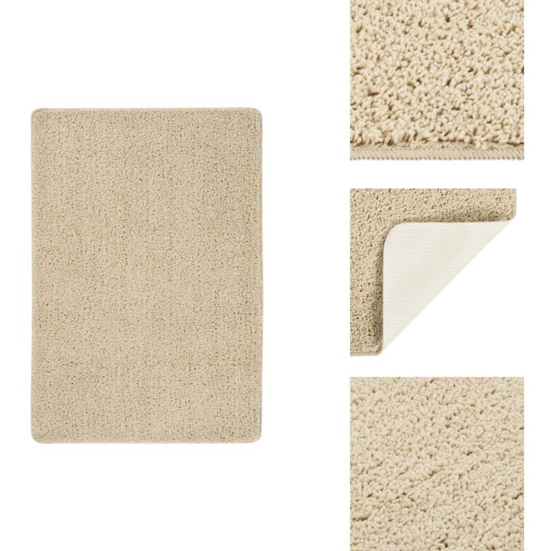Vidaxl - Shaggy-Teppich Creme 160x230 cm Rutschfest - Shaggy Teppich - Wohnzimmer Teppich - Flur Teppich - Cremefarbener Teppich - pp Teppich