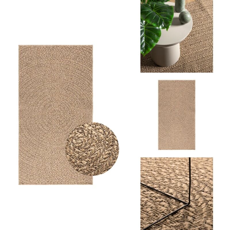 Teppich 80x150 cm Jute-Optik Innen und Außen - Outdoor-Teppich - PP-Teppich - Jute Optik - Terrassen Teppich - Balkonteppich