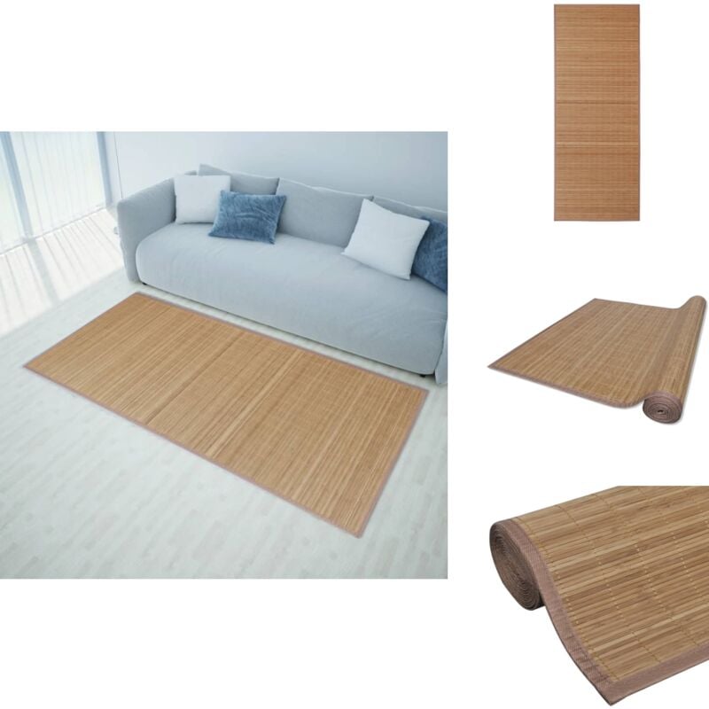 Vidaxl - Teppich Bambus 100 x 160 cm Braun - Bambus Teppich - Wohnzimmer Teppich - Naturfaser Teppich - Rutschfeste Matte - Bodenbelag
