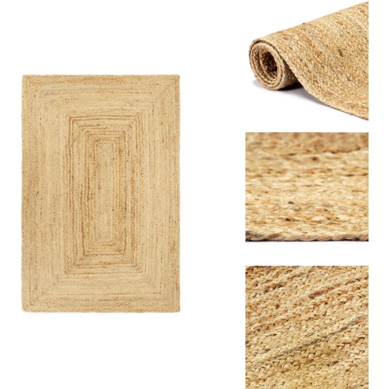 Teppich Handgefertigt Jute 200x300 cm - Naturfaser Teppich - Jute Teppich - Gewebter Teppich - Wohnzimmer Teppich - Schlafzimmerschmuck