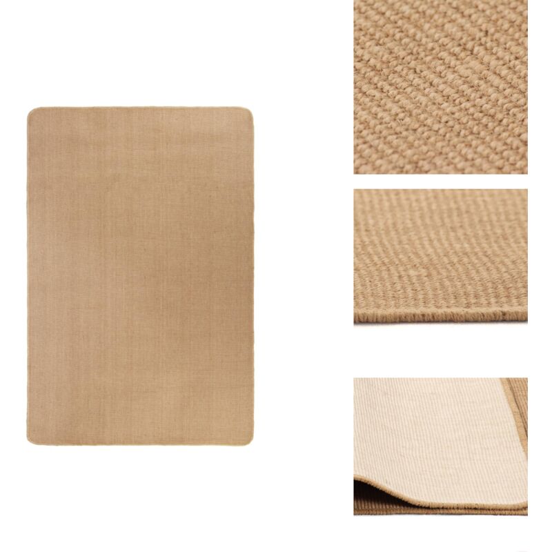 Teppich Jute mit Latexrücken 140x200 cm Natur - Naturtextilien - Jute Teppich - Wohnzimmer Teppich - Schlafzimmer Teppich - Rutschfest