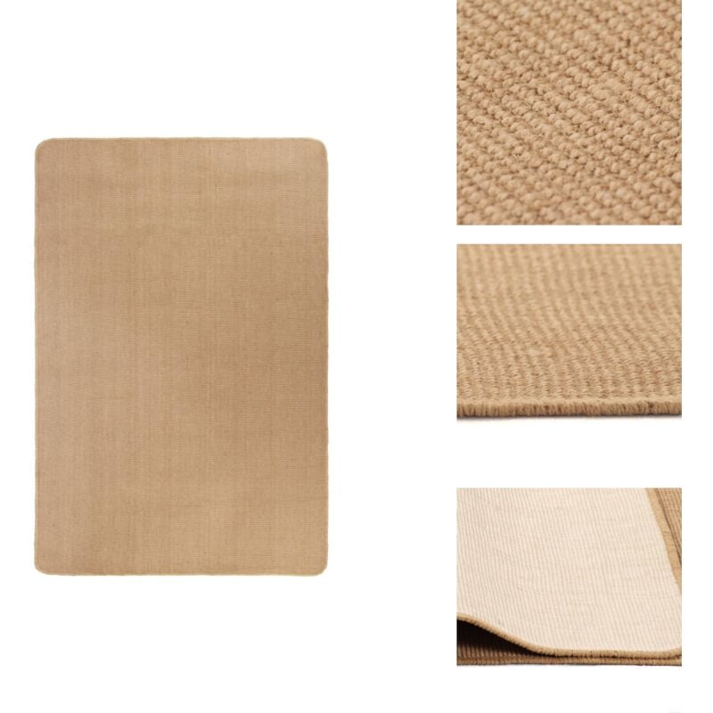 Teppich Jute mit Latexrücken 80x160 cm Natur - Naturtextilien - Jute Teppich - Wohnzimmer Teppich - Flur Teppich - Antistatik