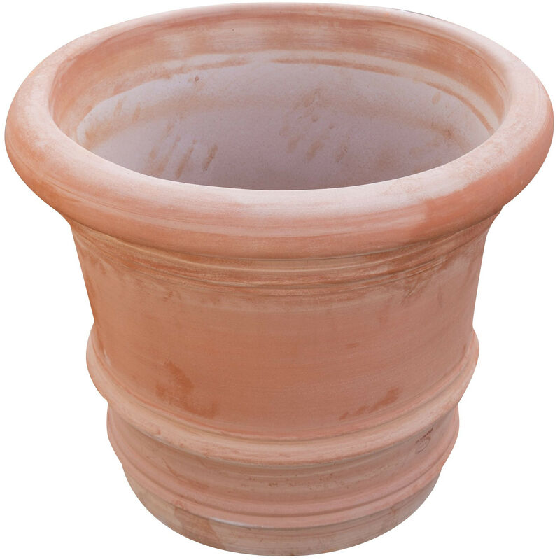 Vase für draußen Retro-Vase aus Terrakotta Made in Italy Dekorativer Topf Pflanzschale Großer Topf Blumentopf Handgefertigt