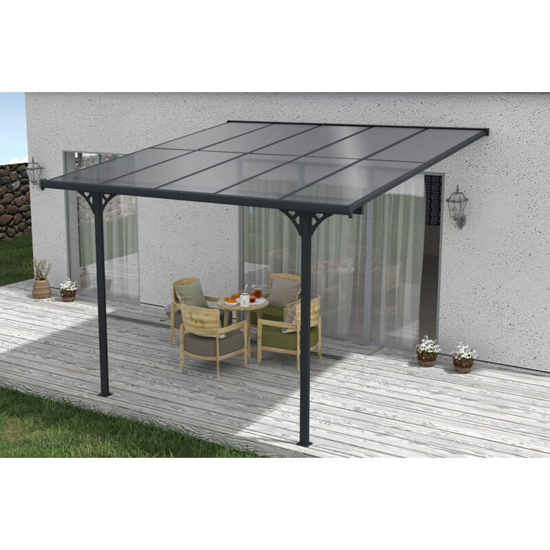 Terrassenüberdachung Carport KLEO 300L300 Aluminium Grau