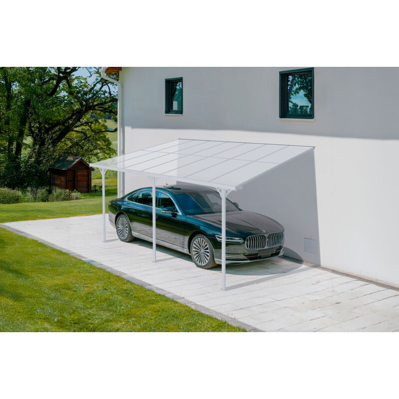 Cazeboo - Terrassenüberdachung Carport kleo 450L300 Aluminium Weiß