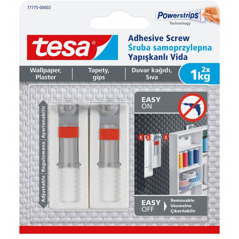 Tesa Tapeten Selbstklebeschraube verstellbar 2x 1kg