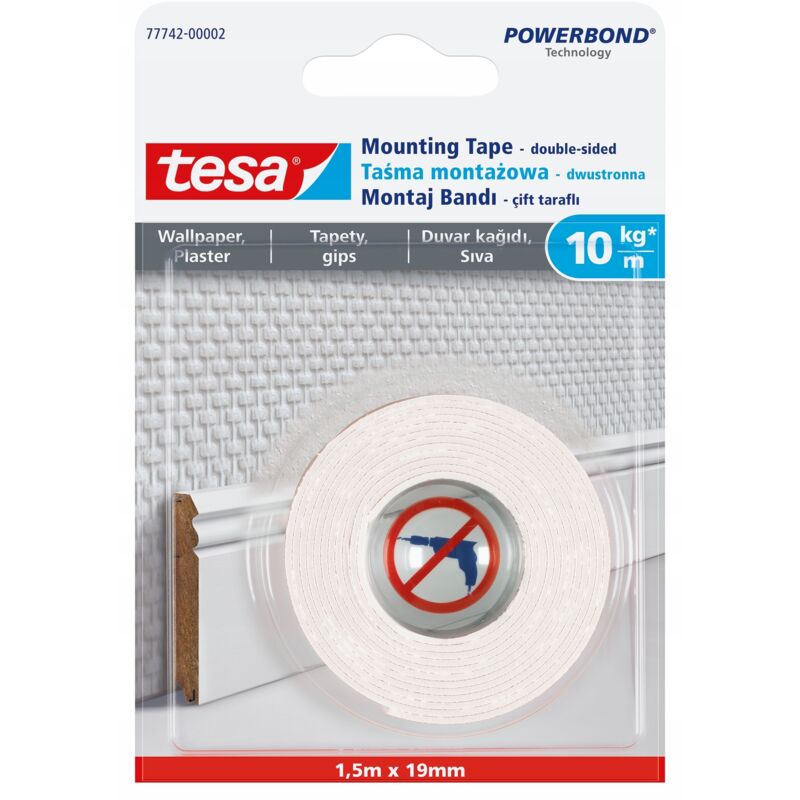 Doppelseitiges tesa Montageband für Tapeten 1,5m