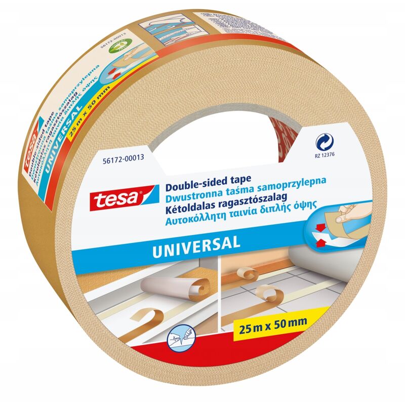 Tesa Universal-Doppelklebeband für Teppiche 25m50mm
