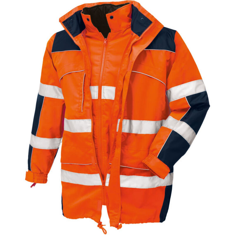 teXXor® Warnschutz-Parka TORONTO leuchtorange/navy 100% Polyester, 4109 Gr.5XL