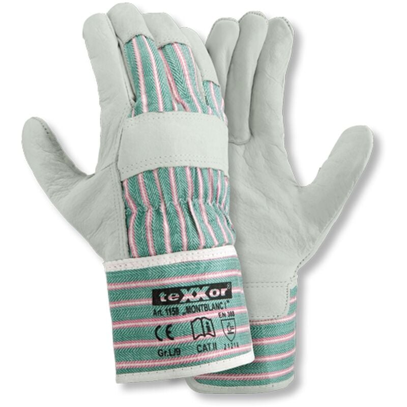 Rindvollleder-Handschuh montblanc i Leder natur Cat.2, 115810 Gr.10 - Texxor