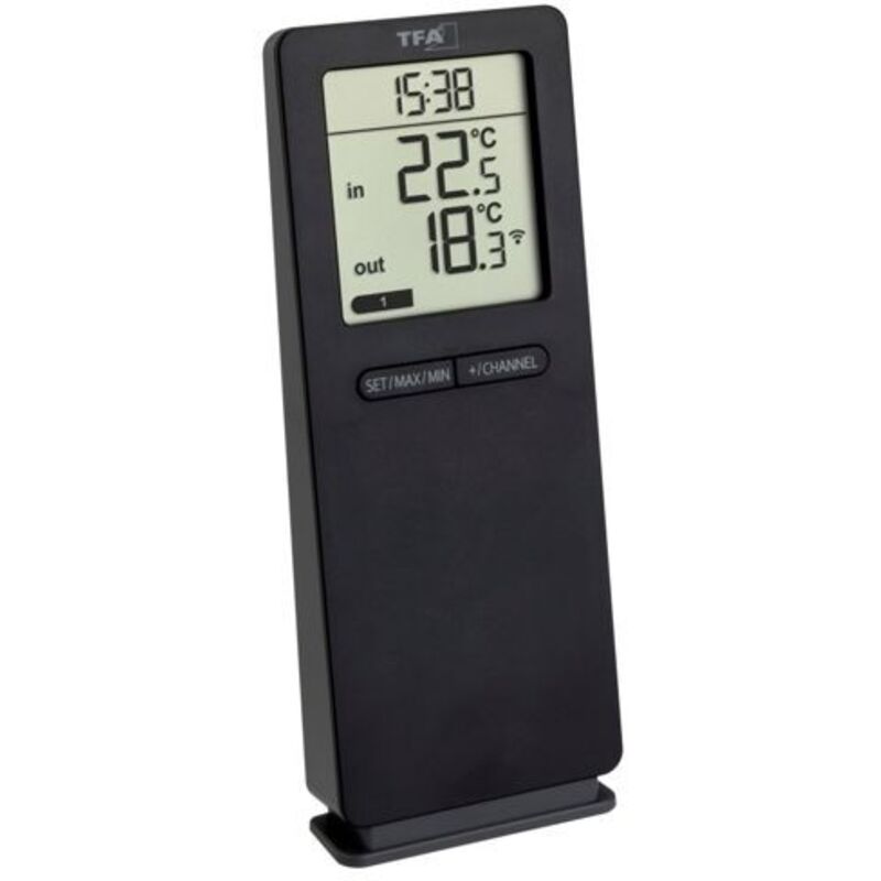 TFA Dostmann Funk-Thermometer LOGOneo Funk-Thermometer digital Schwarz 30.3071.01
