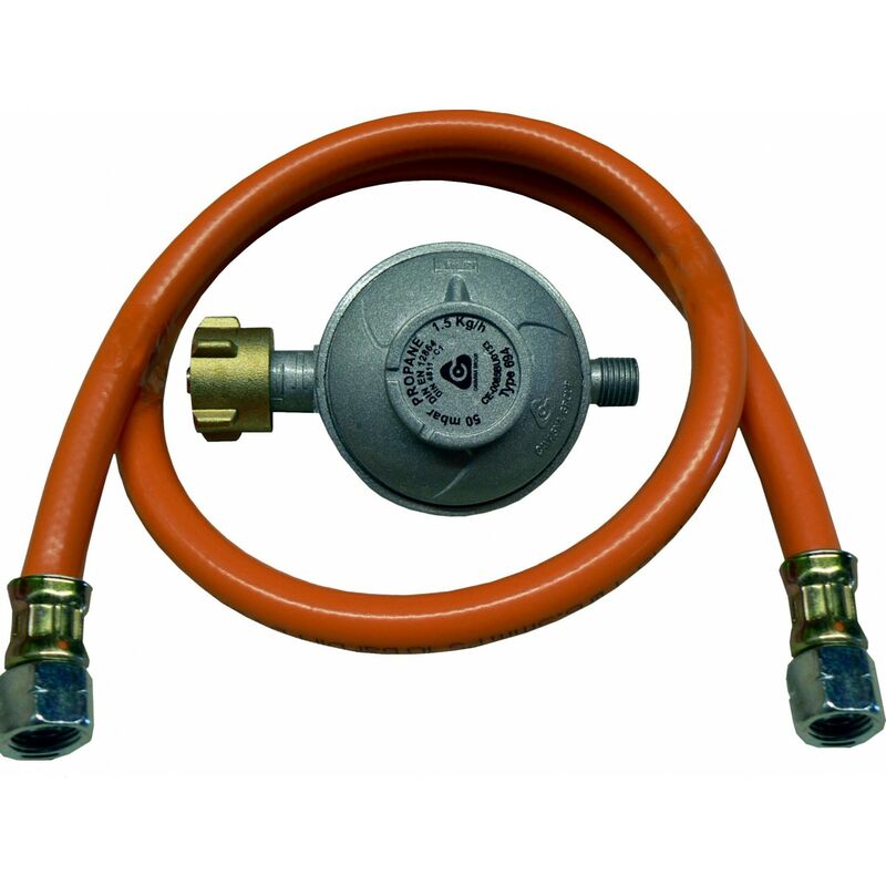 TGO - Anschlußgarnitur Standard Flasche 1/4' 50mbar Druckminderer Gasgrill Gas