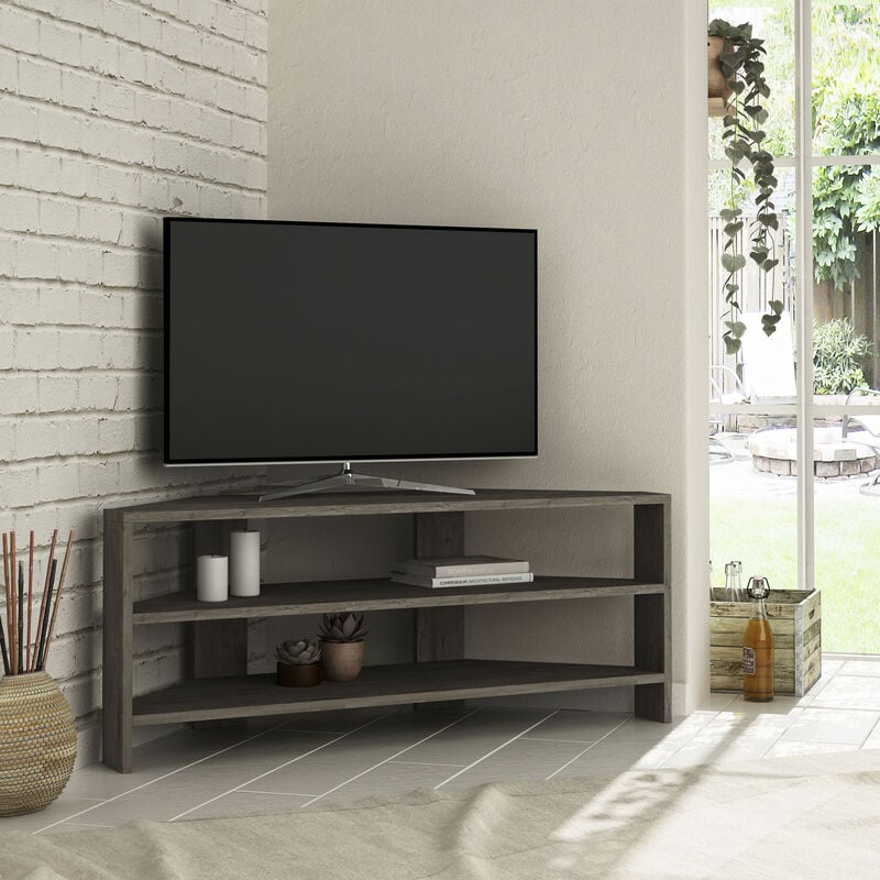 Decortie - Thales Modernes Eck-TV-Stativ Multimedia-Center TV-Element Dunkel Kaffee Ecke 110cm - Dark Coffee - Dark Coffee