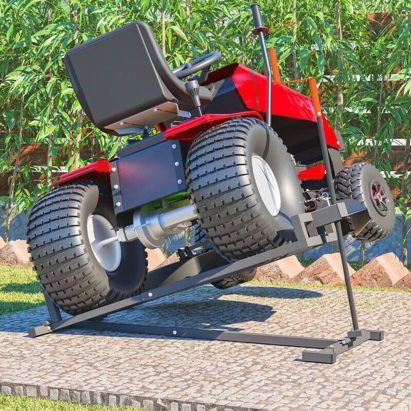 Thanaddo Rasentraktorheber Hebevorrichtung, Hebebühne Aufsitzmäher, Reinigungshilfe universal, Rasentraktorheber zum Aufsitzmähern oder Quads Stil 1