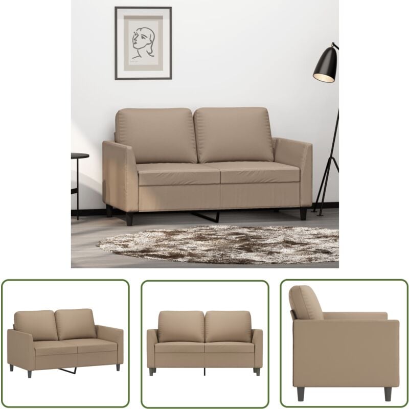The Living Store - 2-Sitzer-Sofa Cappuccino-Braun 120 cm Kunstleder - Couch - 2-Sitzer Sofa - Polstercouch - Wohnzimmersofa - Lederlook Sofa