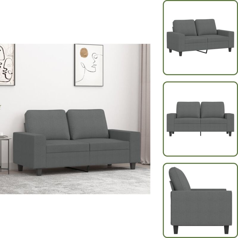 The Living Store - 2-Sitzer-Sofa Dunkelgrau 120 cm Stoff - Couch - 2-Sitzer Sofa - Wohnzimmersofa - Grau Sofa - Modernes Sofa