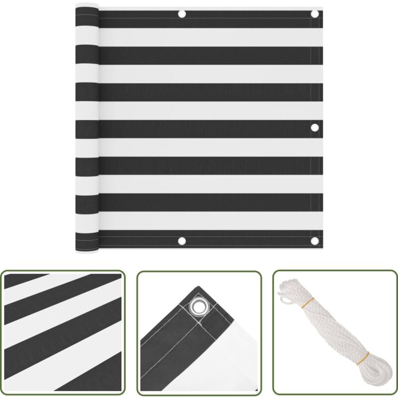 The Living Store - Balkon-Sichtschutz Anthrazit und Weiß 90x300 cm Oxford-Gewebe - Balkon Sichtschutz - Windschutz Für Balkon - Privatsphäre Balkon