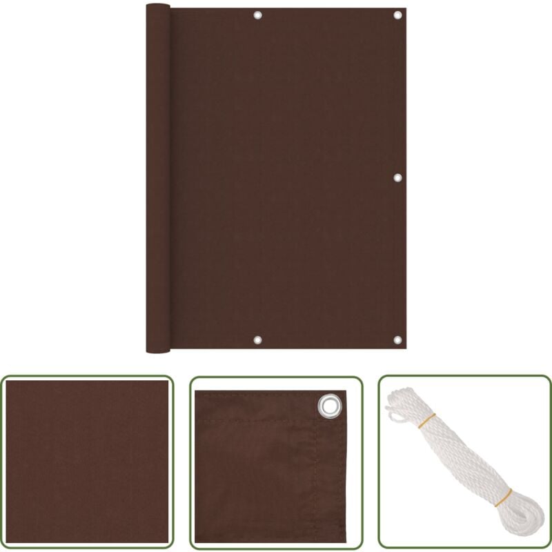 The Living Store - Balkon-Sichtschutz Braun 120x300 cm Oxford-Gewebe - Balkon Sichtschutz - Privatsphäre Im Freien - Windschutz - Wasserfest - uv