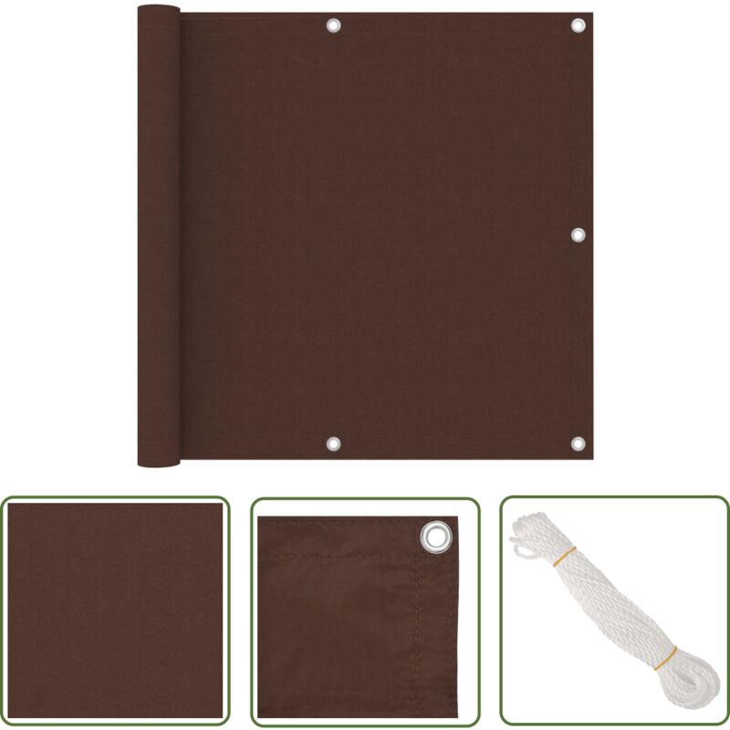 The Living Store - Balkon-Sichtschutz Braun 90x400 cm Oxford-Gewebe - Balkon Sichtschutz - Windschutz - Wasserfest - uv Schutz - Oxford Gewebe