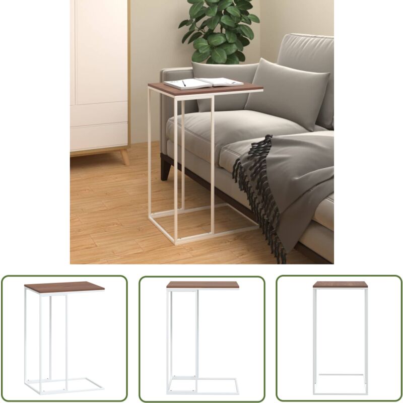 The Living Store - Beistelltisch Weiß 40x30x59 cm Holzwerkstoff - Couchtisch - Beistelltisch - Side Table - Holzwerkstoff - Weißer Couchtisch