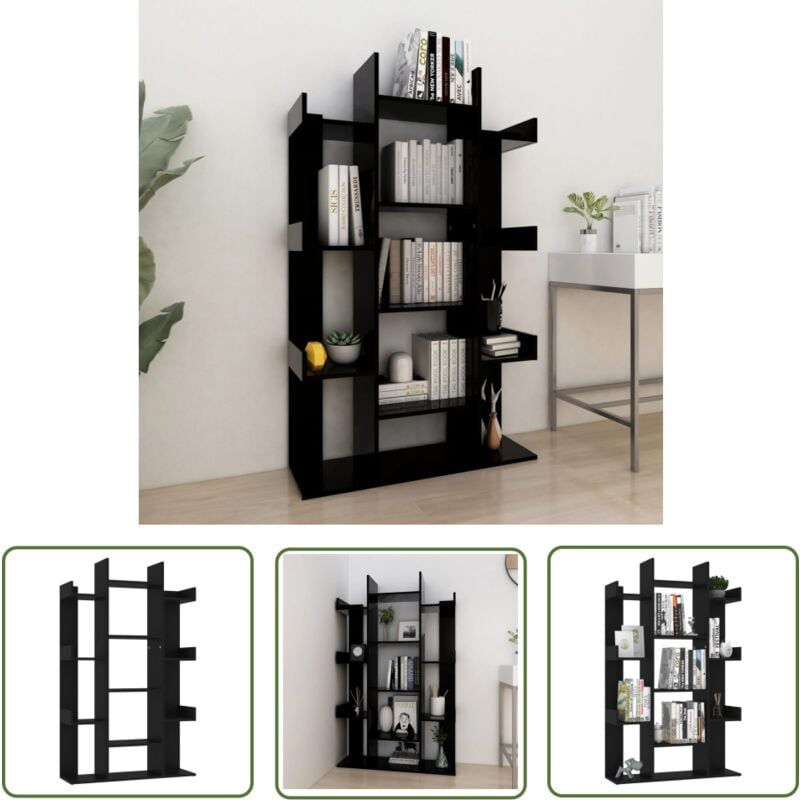 The Living Store - Bücherregal Schwarz 86x25,5x140 cm Holzwerkstoff - BucheRegal - Schwarzes Bücherregal - Regal Schwarz - Wohnraum Möbel