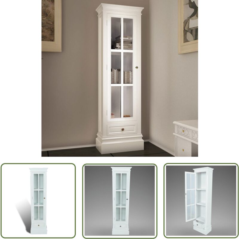 Bücherregal 3 Fächer Weiß Holz - Bücherregal - Holzschrank - Wohnraumorganisation - Sideboard - Garderobe - The Living Store