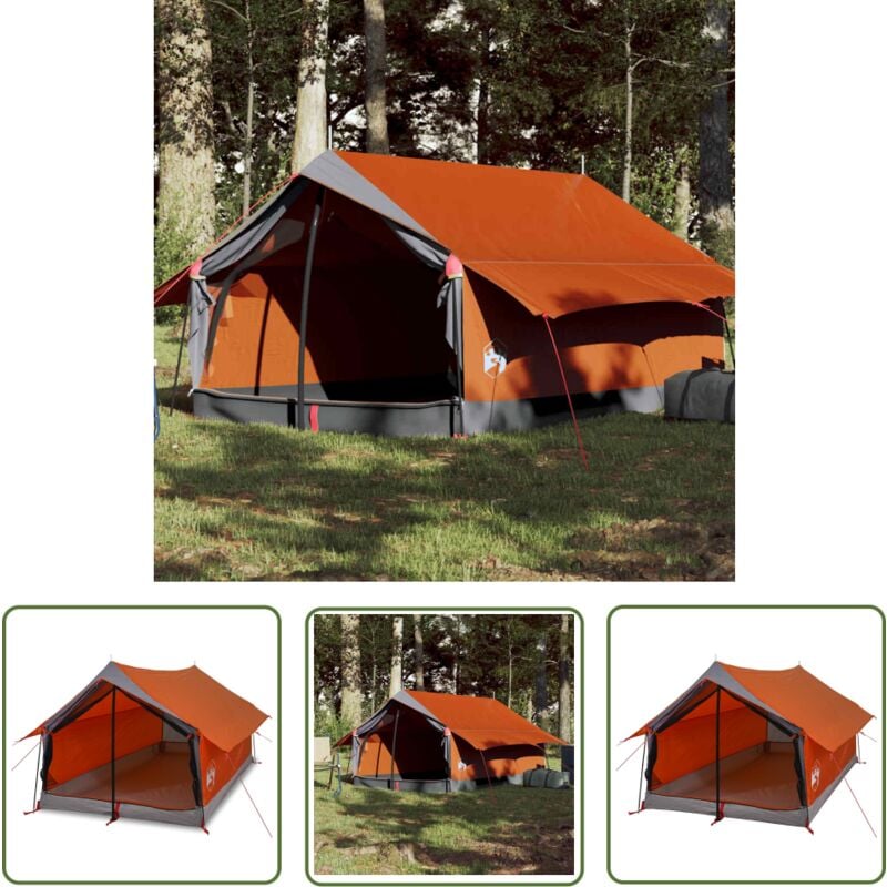 The Living Store - Campingzelt 2 Personen Grau und Orange Wasserfest - Campingzelt - Zelte - A-Form Zelt - Zwei-Personen-Zelt - Wassersdichtes Zelt