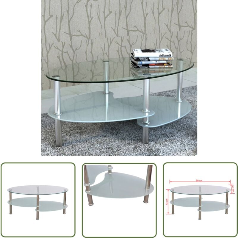 The Living Store - Couchtisch im exklusivem Design Weiß - Couchtisch - Glas Tisch - Wohnzimmerschmuck - Design Couchtisch - Weißer Couchtisch