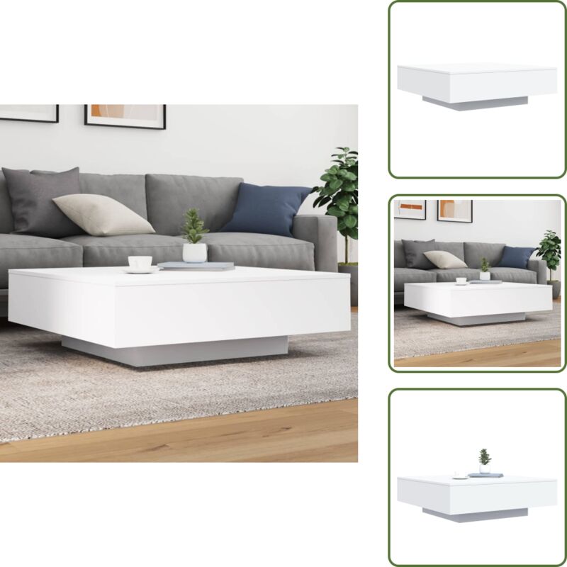 The Living Store - Couchtisch Weiß 100x100x31 cm Holzwerkstoff - Couchtisch - Wohnzimmerstil - Weißer Couchtisch - Holzwerkstoff Möbel