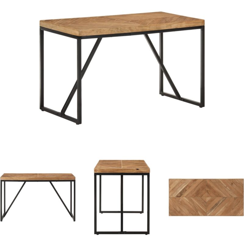 Massivholz Esstisch - vidaXL Esstisch 120x60x76 cm Massivholz Akazie und Mango - Esstisch mit Stahlbeinen